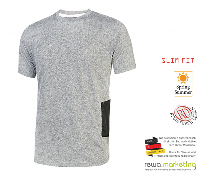 T-shirt with pocket model Road Gray Silver